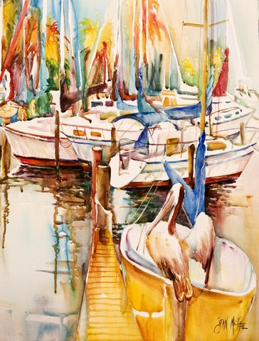 Sailboats And Pelicans Flag Garden Size