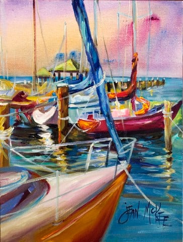 Purple Sailboats Flag Garden Size