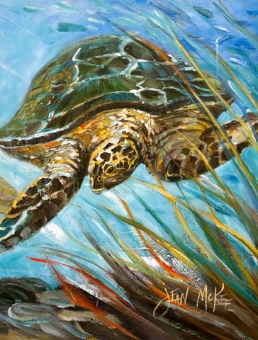 Loggerhead Sea Turtle Flag Garden Size