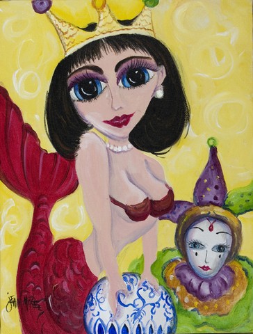 Mardi Gras Queen Mermaid Flag Garden Size