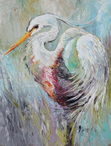 White Egret Flag Garden Size