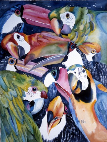 JMK1192GF Parrots Flag Garden Size