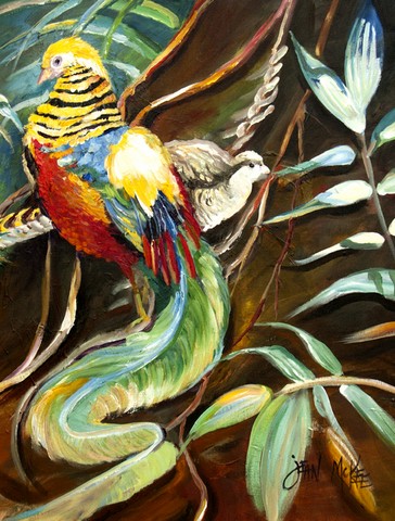 JMK1204GF Mandarin Pheasant Flag Garden Size