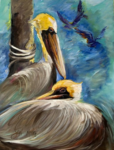 JMK1145CHF Pelicans Remembering Flag Canvas House Size