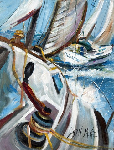 Pain Killer Sailboat Race Flag Canvas House Size