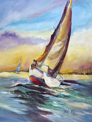 Horn Island Sailboat Race Flag Canvas House Size