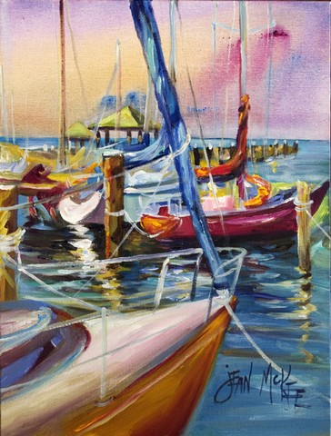 Purple Sailboats Flag Canvas House Size