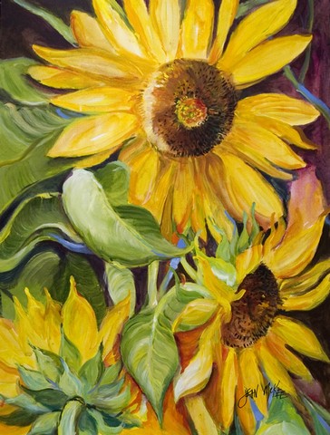 Sunflowers Flag Canvas House Size