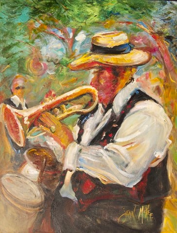 Jazz Trumpet Flag Canvas House Size