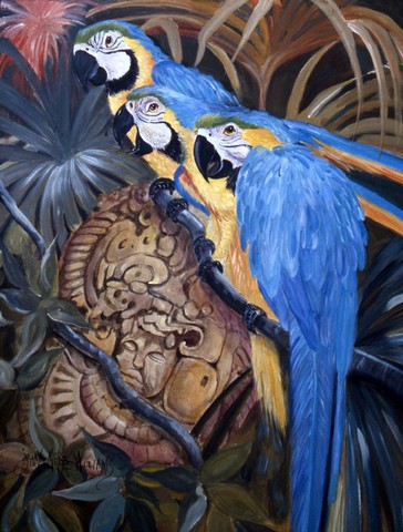 Parrots Flag Canvas House Size
