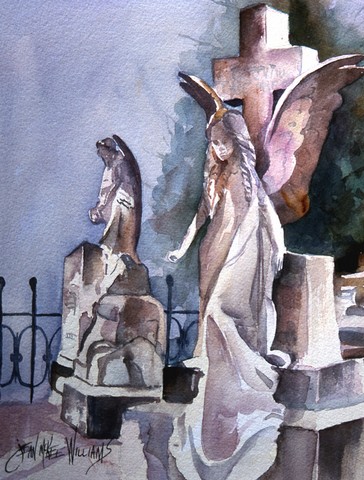 Angels In The Cemetary With Cross Flag Canvas House Size
