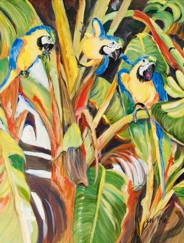 Parrots Flag Canvas House Size