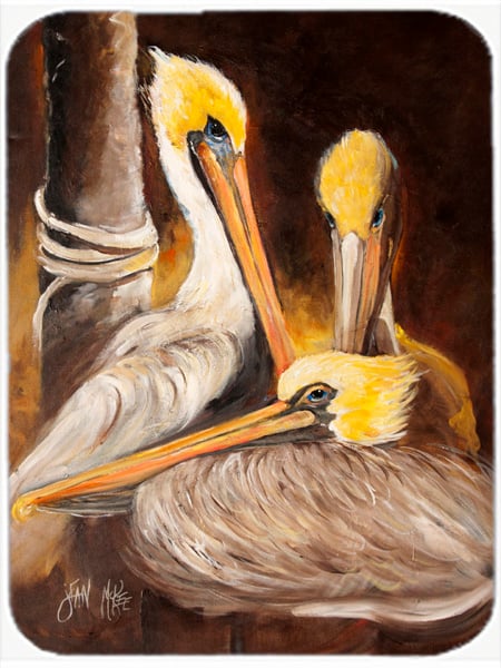 Brown Pelicans Glass Cutting Board, Large