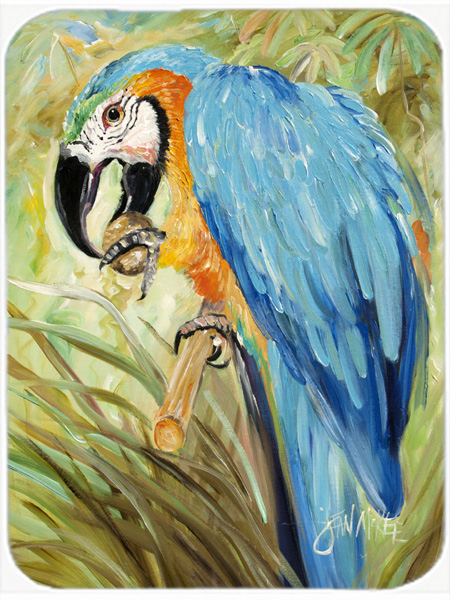 Blue Parrots Glass Cutting Board- Large