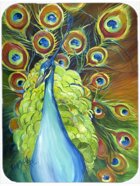Bling Peacock Glass Cutting Board- Large
