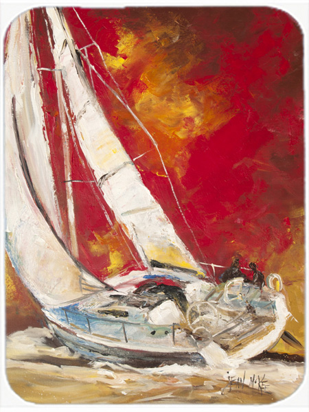Red Sailboat Glass Cutting Board- Large