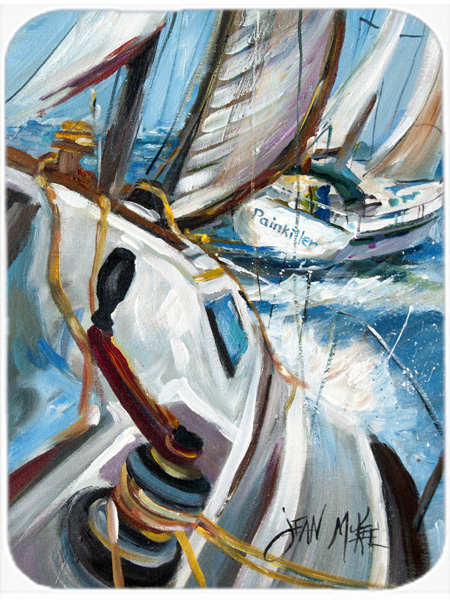 Picture of Carolines Treasures JMK1155LCB Pain Killer Sailboat Race Glass Cutting Board- Large
