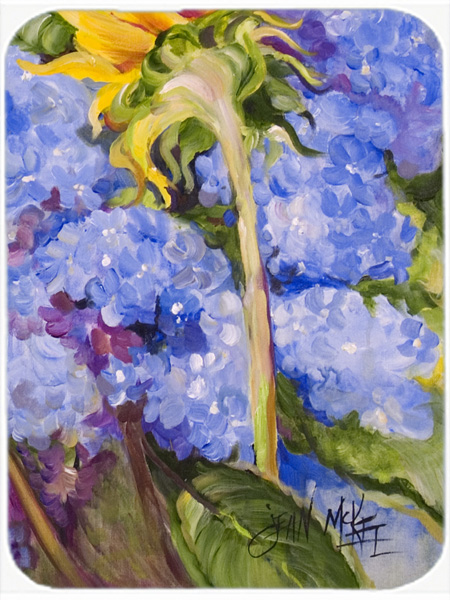 Hydrangea And Sunflower Glass Cutting Board, Large