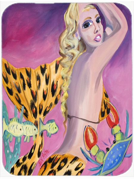Pink Mermaid Glass Cutting Board- Large