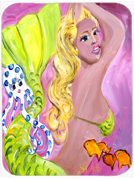 Pink Mermaid Glass Cutting Board- Large