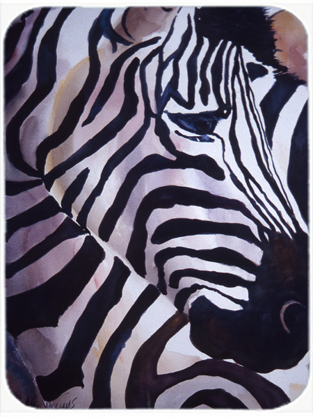 Zebra Head Glass Cutting Board- Large
