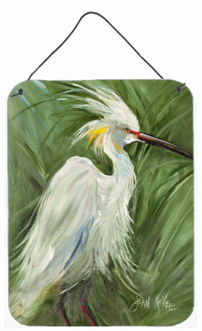 White Egret In Green Grasses Wall and Door Hanging Prints