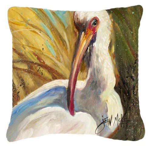 White Ibis Canvas Fabric Decorative Pillow