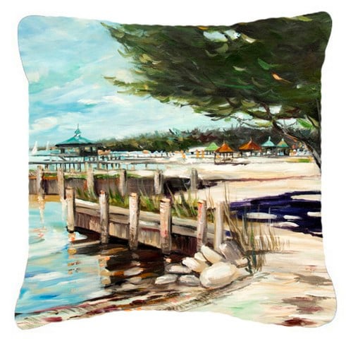 At The Pier Sailboats Canvas Fabric Decorative Pillow
