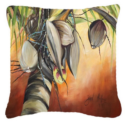 Orange Coconut Tree Canvas Fabric Decorative Pillow