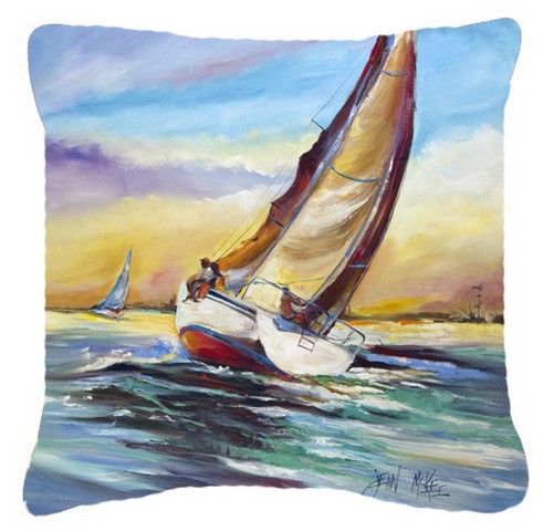 Horn Island Boat Race Sailboats Canvas Fabric Decorative Pillow