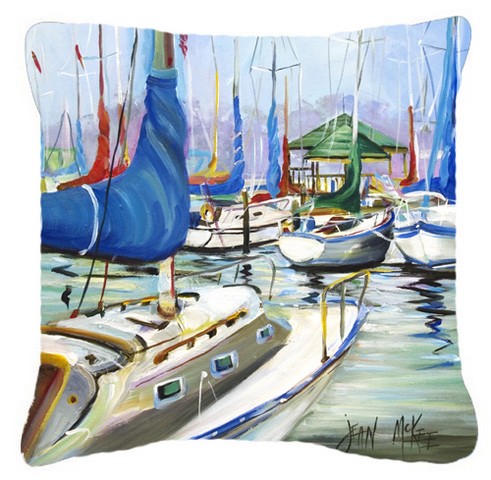Day Break Sailboats Canvas Fabric Decorative Pillow