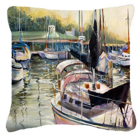 Black Sails Sailboats Canvas Fabric Decorative Pillow