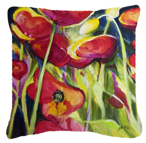 Poppies Canvas Fabric Decorative Pillow