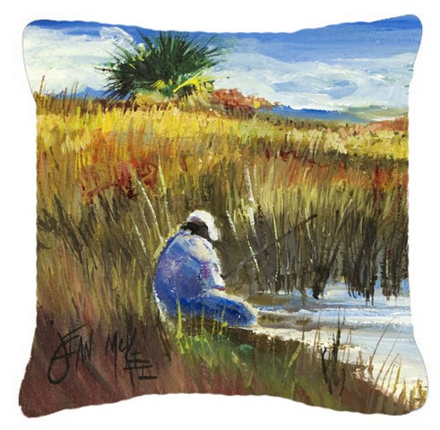 Fishing On The Bank Canvas Fabric Decorative Pillow