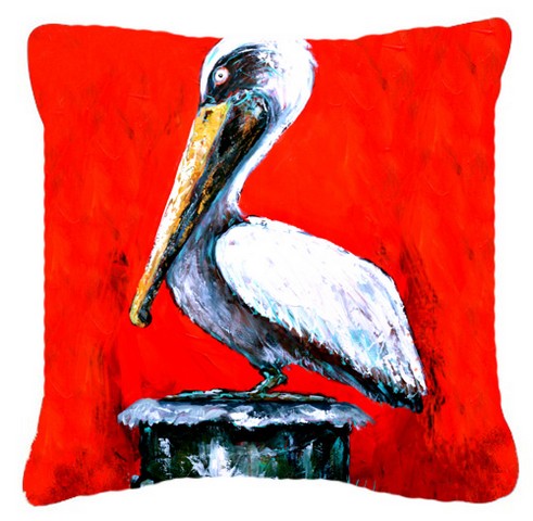 Bird - Pelican Red Dawn Canvas Fabric Decorative Pillow