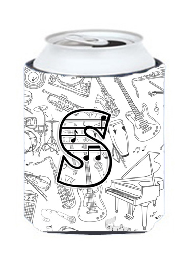 CJ2007-SCC Letter S Musical Note Letters Can & Bottle Hugger