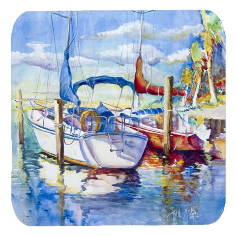 Towering Q Sailboats Foam Coasters, Set Of 4