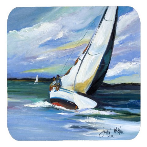 Two And A Sailboat Foam Coasters- Set Of 4