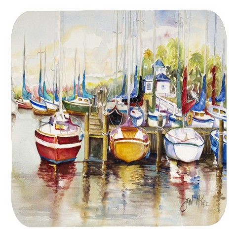 Paradise Sailboats Foam Coasters, Set Of 4