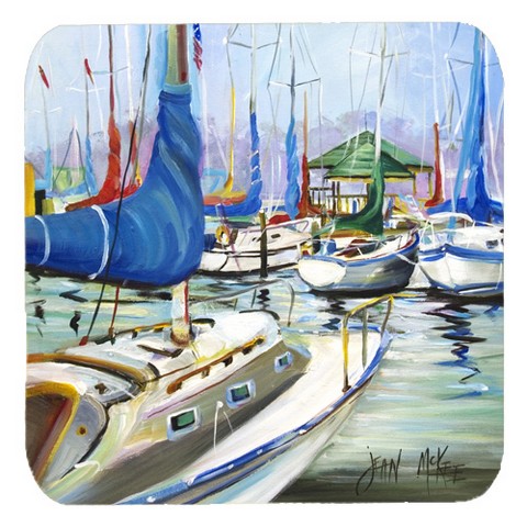 Day Break Sailboats Foam Coasters, Set Of 4