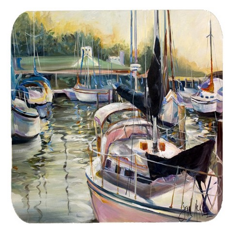 Black Sails Sailboats Foam Coasters, Set Of 4