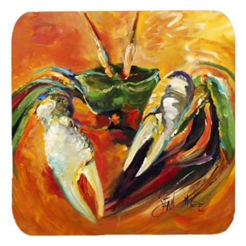 Small Orange Crab Foam Coasters, Set Of 4