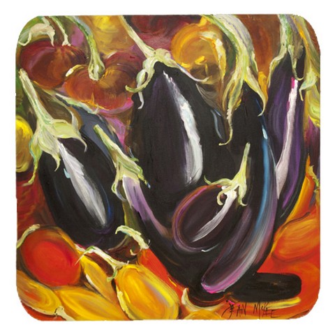 Eggplant Foam Coasters, Set Of 4