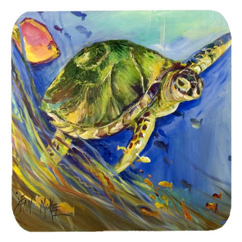 Loggerhead Sea Turtle Foam Coasters, Set Of 4
