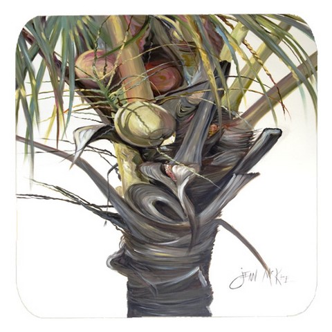 JMK1279FC Coconut Tree Top Foam Coasters- Set Of 4