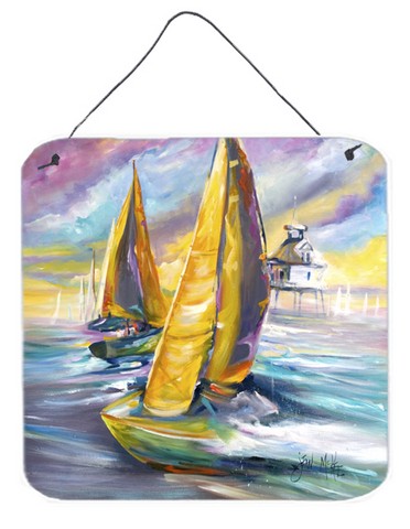 Middle Bay Lighthouse Sailboats Wall and Door Hanging Prints