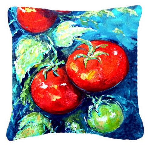 Vegetables - Tomatoes On The Vine Canvas Fabric Decorative Pillow