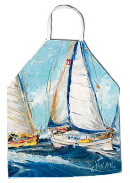 Picture of Carolines Treasures JMK1290APRON Roll Me Over Sailboats Apron