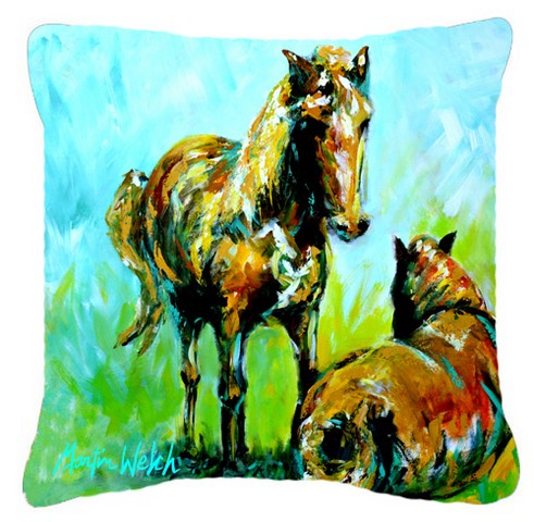 Horse Grazin Canvas Fabric Decorative Pillow