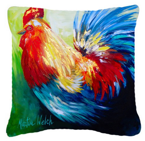 Rooster Chief Big Feathers Canvas Fabric Decorative Pillow